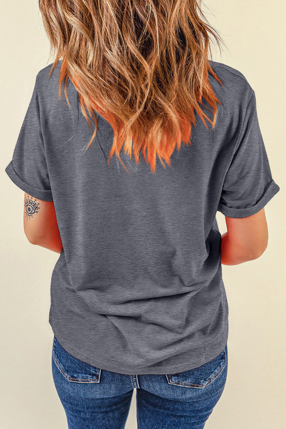 Gray Rodeo Check Spades Western Graphic T Shirt
