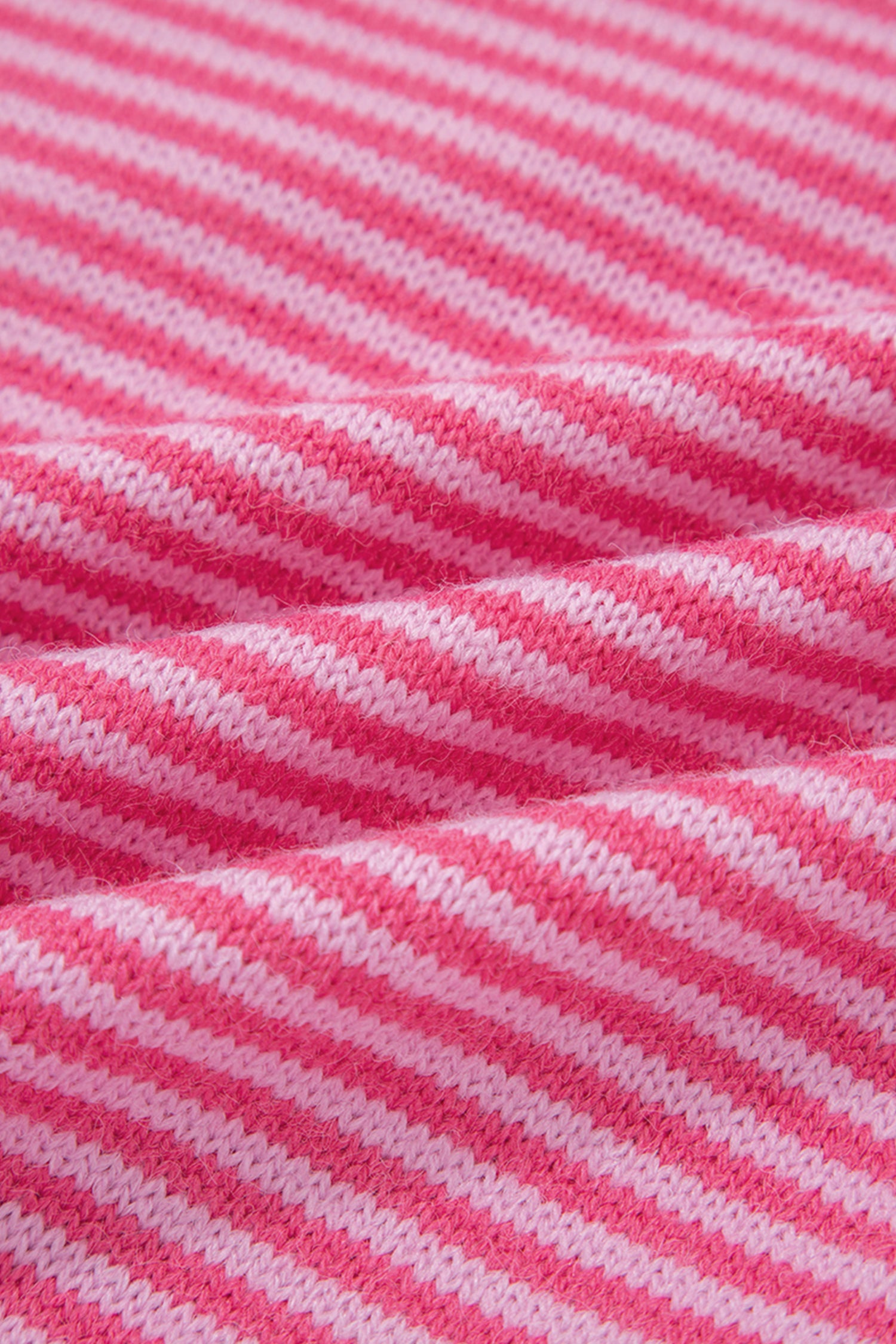 Rose Stripe Contrast Heart Pattern Valentine Knit Sweater