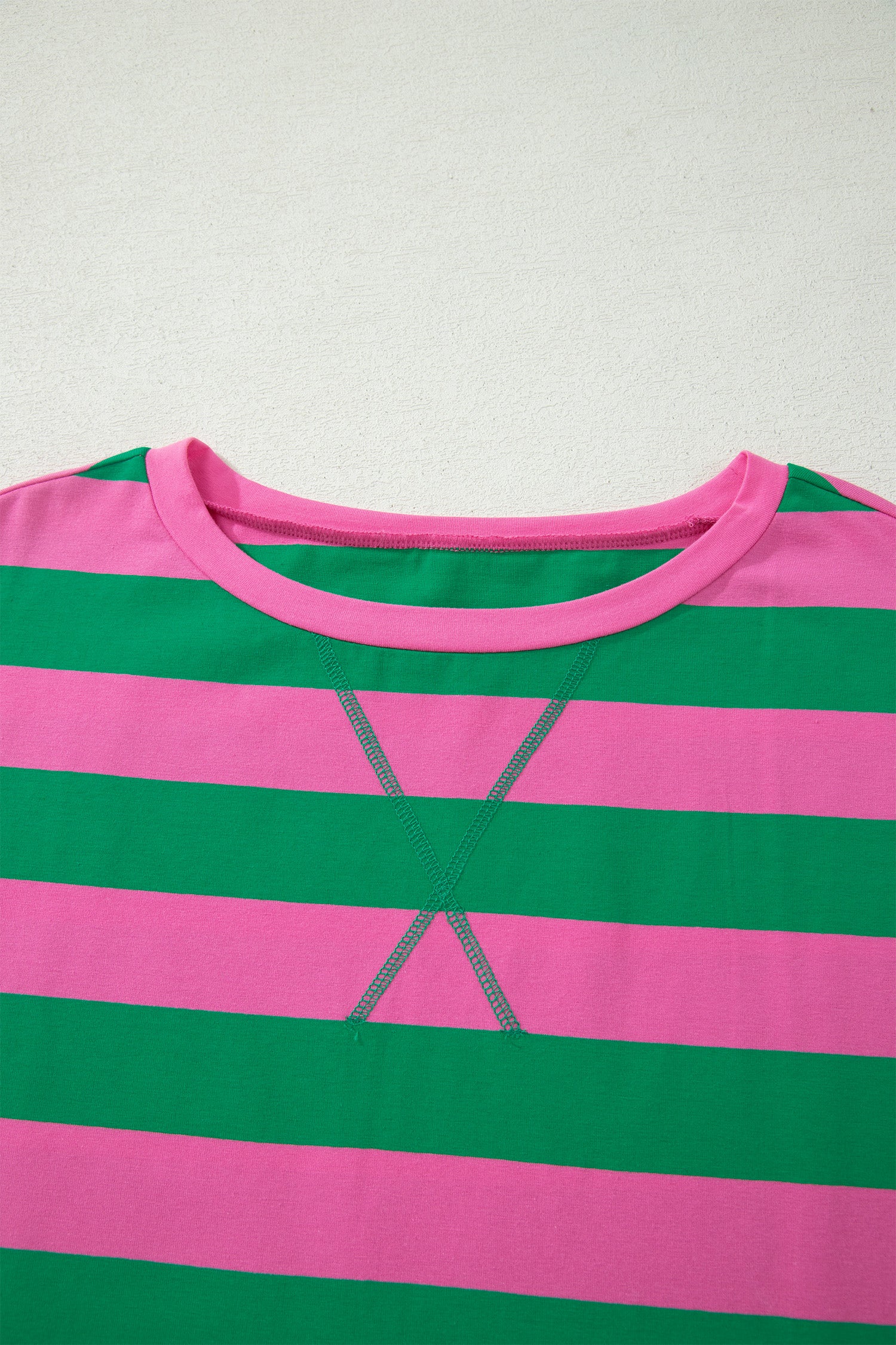 Pink Stripe Dolman Tee Drawstring Skort Athletic 2pcs Set