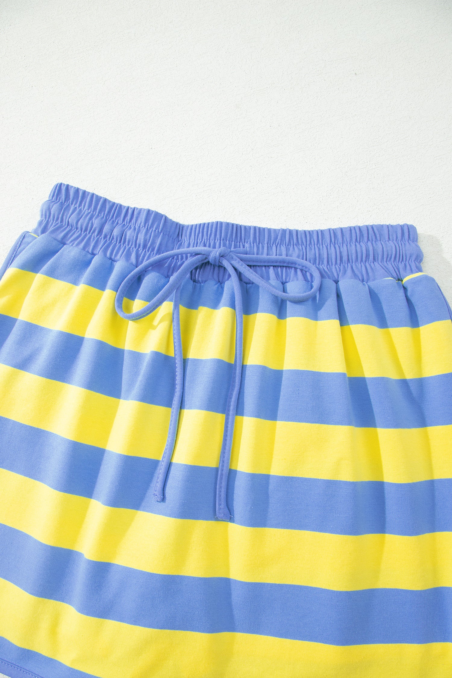 Pink Stripe Dolman Tee Drawstring Skort Athletic 2pcs Set