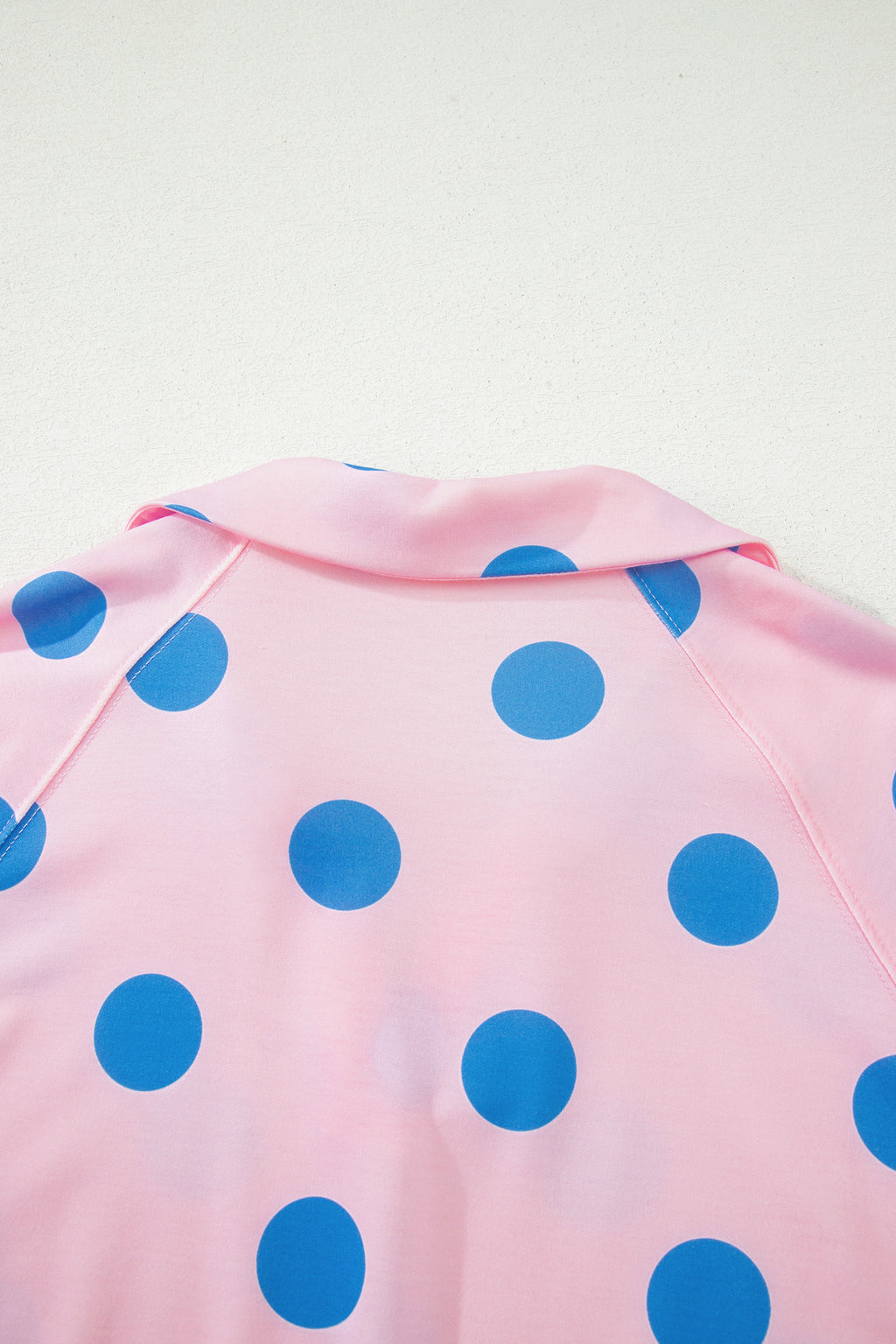 Green Polka Dot Print V Neck Tee Short Set