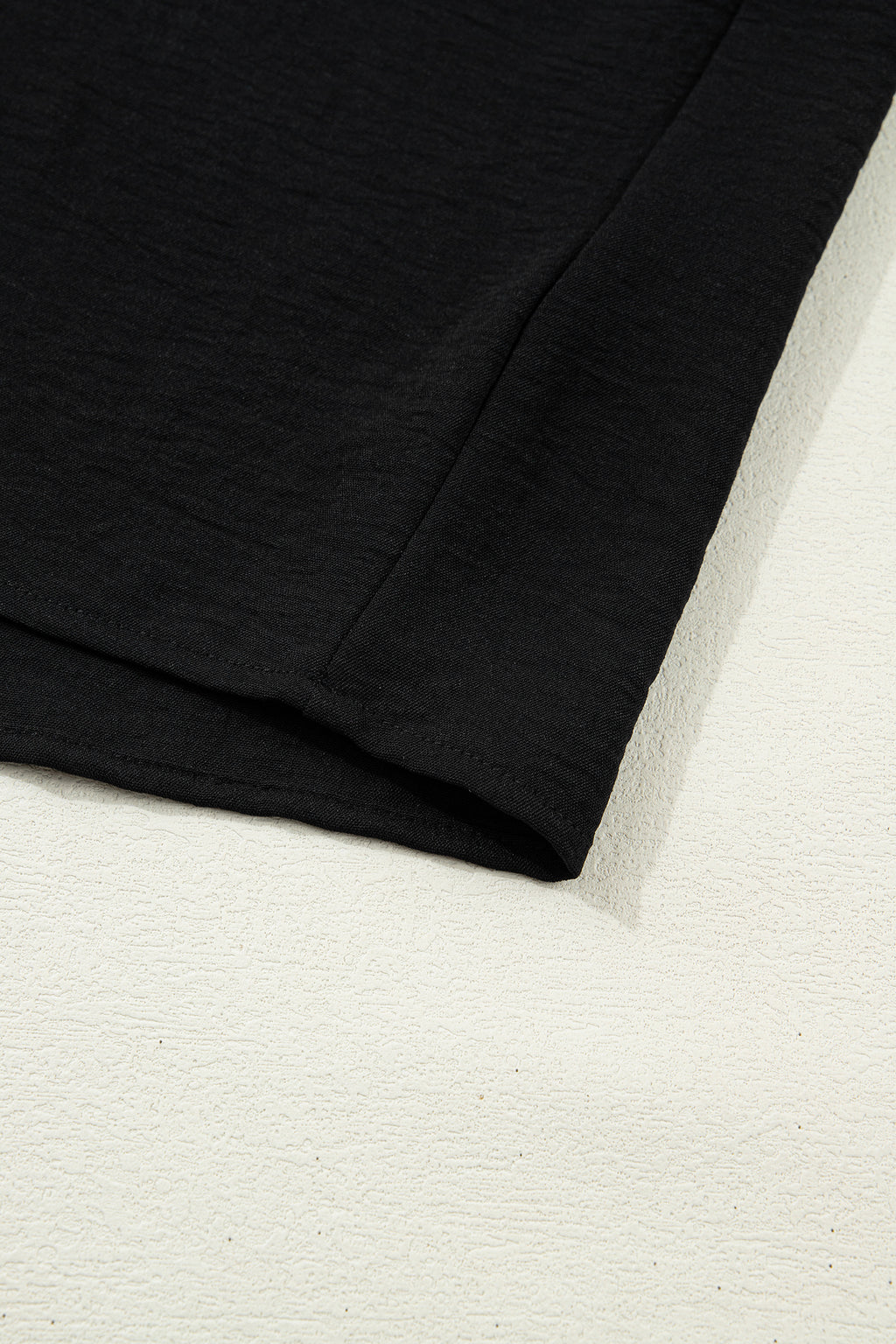 Black Dolman Half Sleeve Leopard Patchwork Trim V Neck Blouse