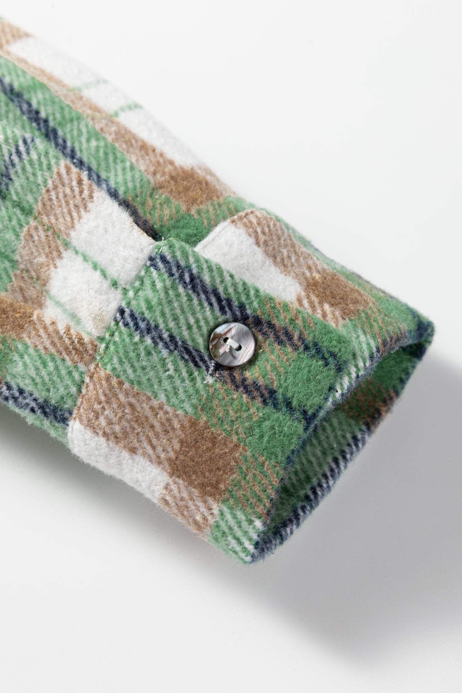 Khaki Christmas Plaid Casual Flannel Shacket