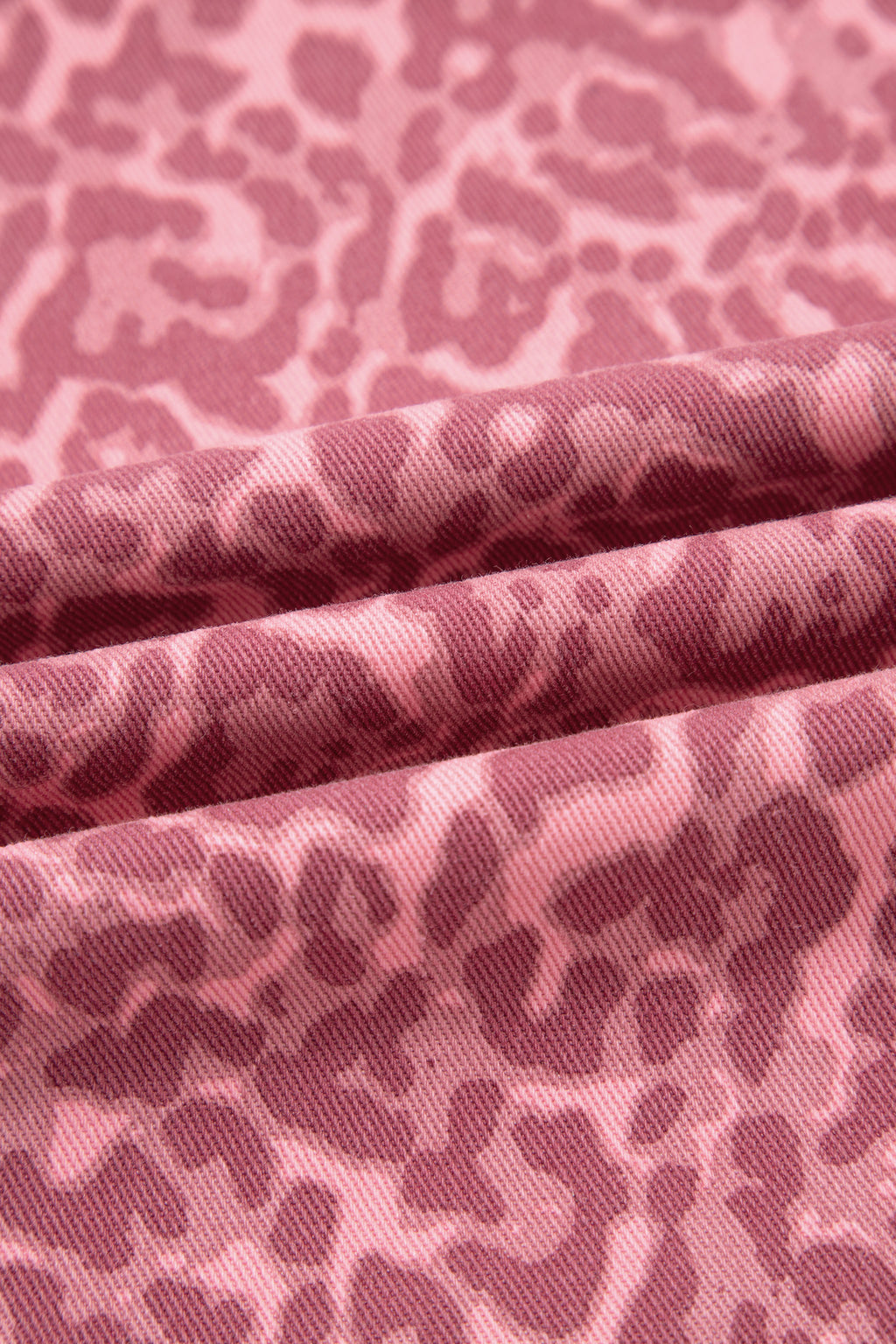 Rose Leopard Frayed Edge Wide Leg High Waist Jeans