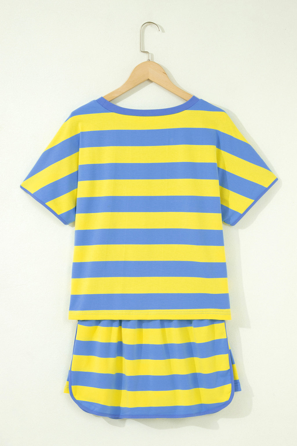 Pink Stripe Dolman Tee Drawstring Skort Athletic 2pcs Set