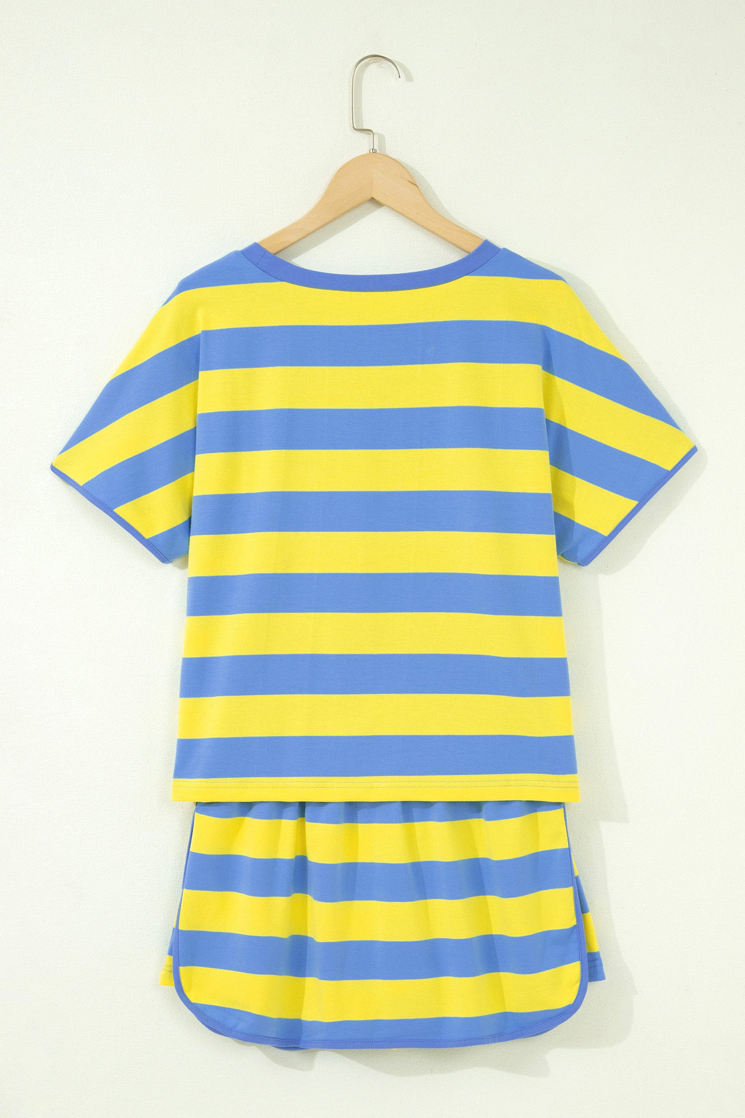 Pink Stripe Dolman Tee Drawstring Skort Athletic 2pcs Set
