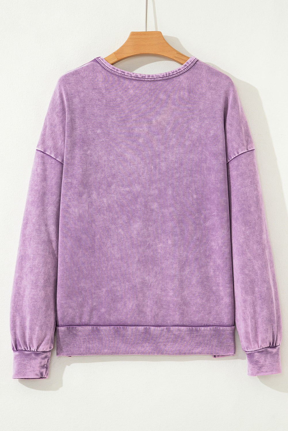Orchid Bouquet Mineral Wash Big Bow Patchwork Pullover Sweatshirt