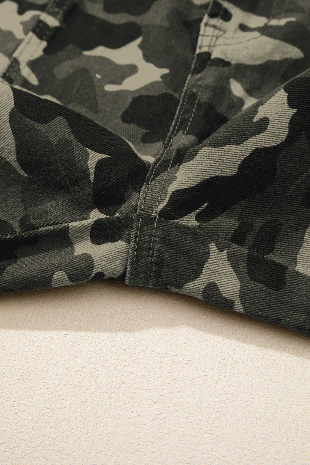 Green Camouflage Print Multi Pocketed Womens Denim Pants