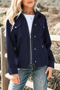 Sail Blue 2 in 1 Thermal Knit Textured Hooded Jacket