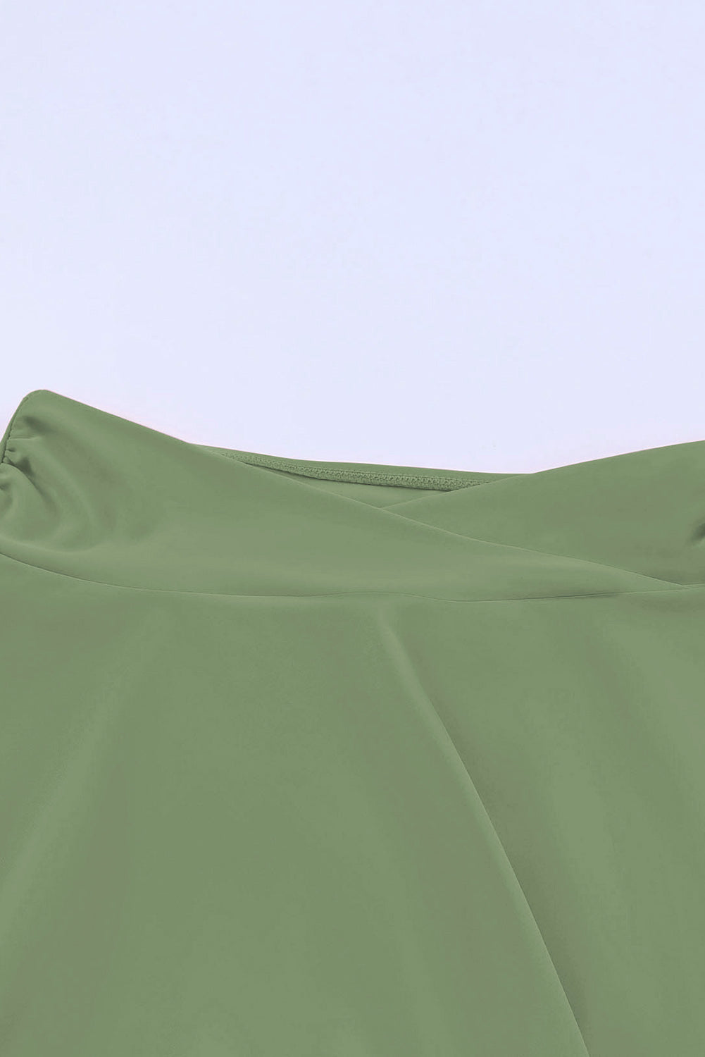 Green Criss Cross Waist Flared Swim Skirt
