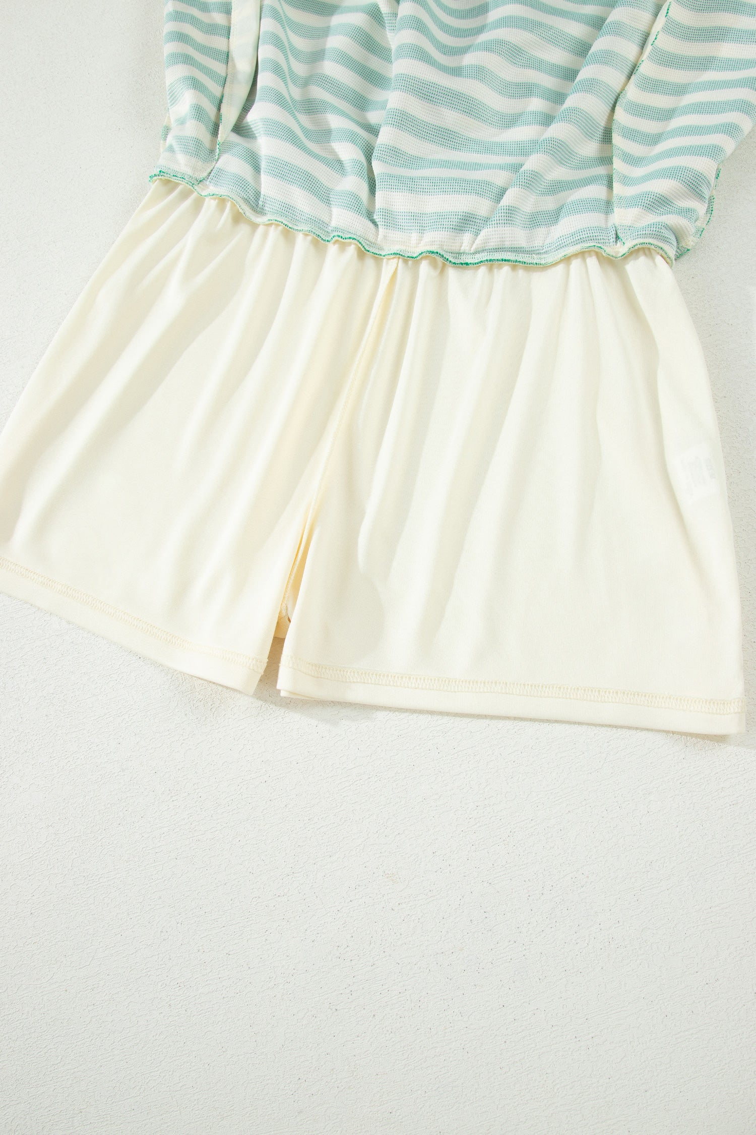 Sachet Pink Textured Stripe Print Contrast Trim Zip Collar Sleeveless 2pcs Skort Set