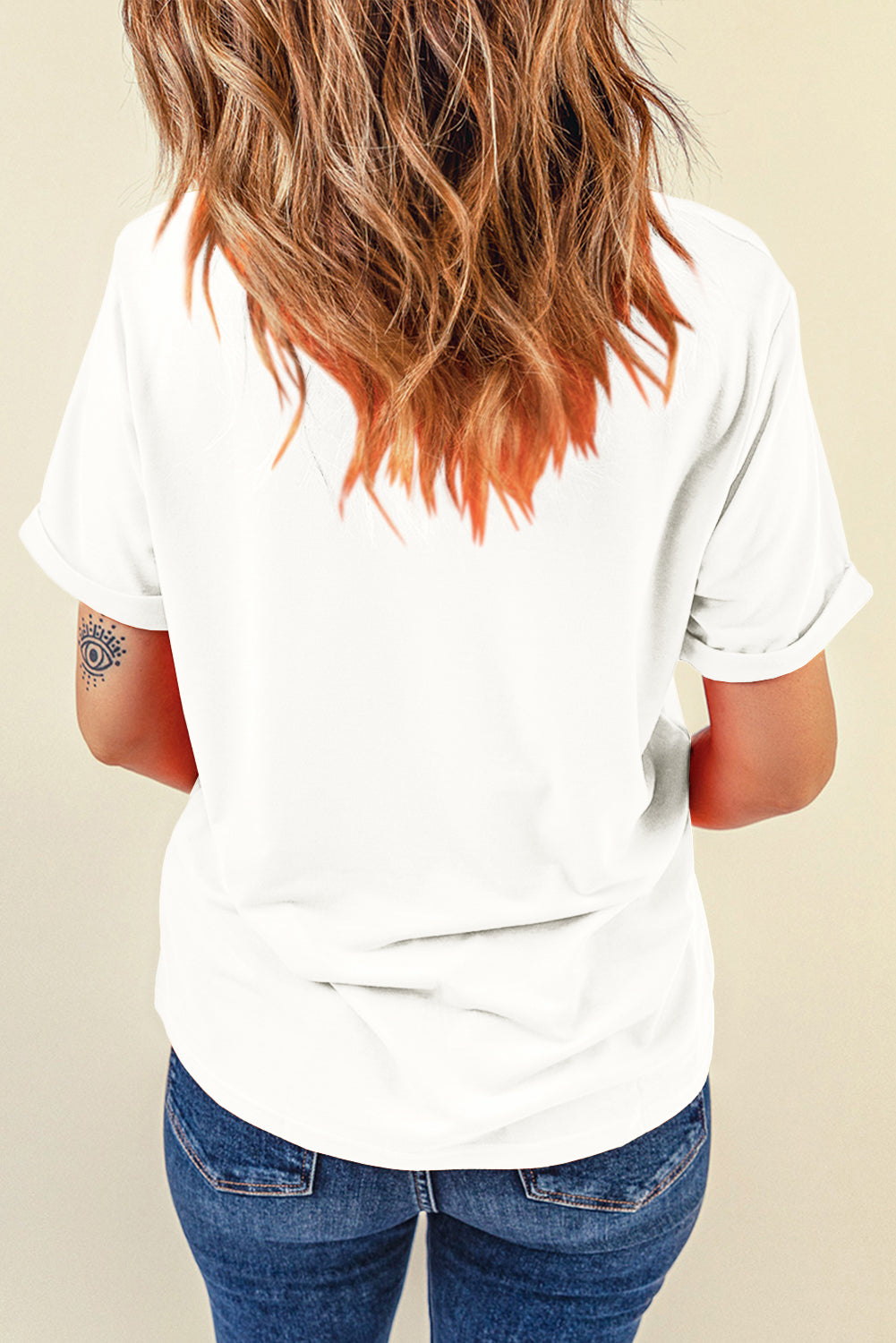 Dark Blue Casual Plain Crew Neck Tee