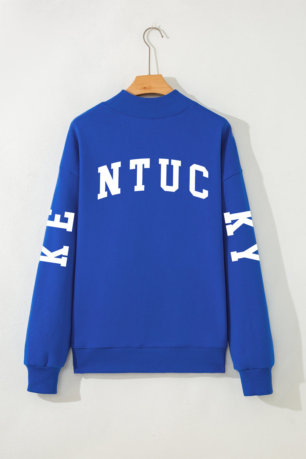 Dark Blue KY KENTUCKY Printed Mock Neck Sweatshirt