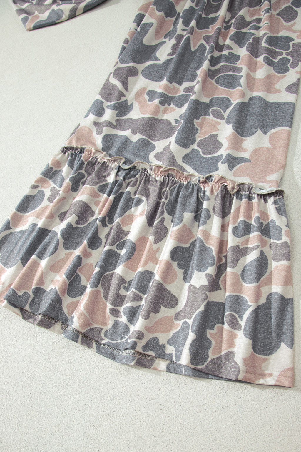 Brown Camo Print Wide Leg Casual Pants