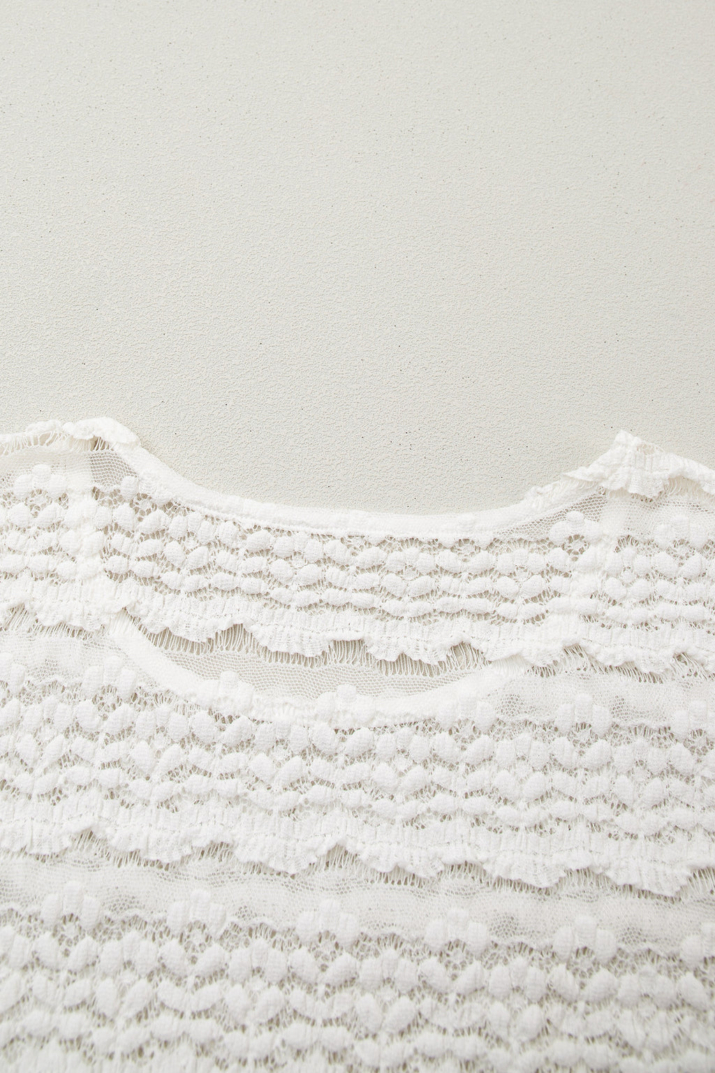 White Sheer Lace Short Sleeve Top
