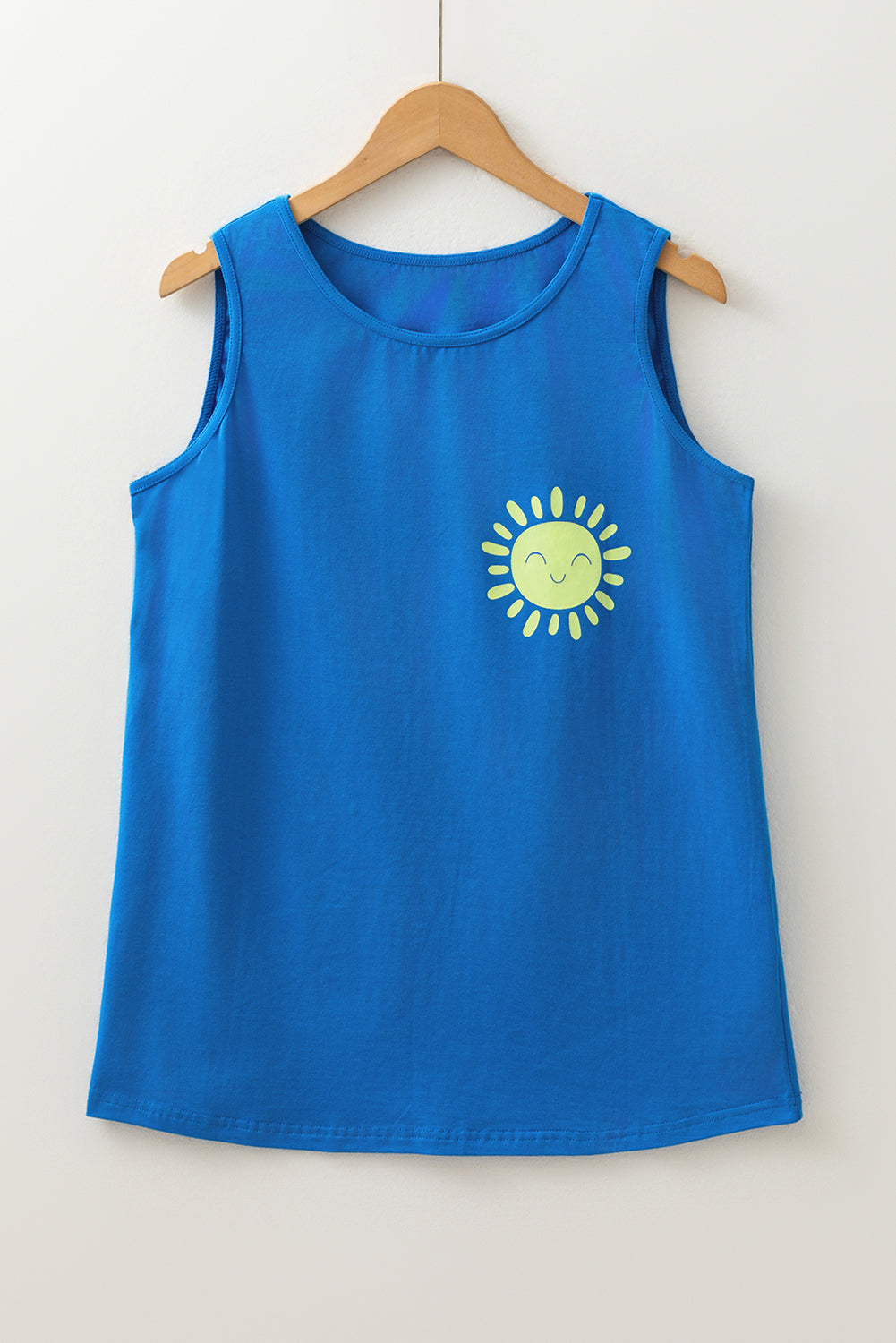 Blue Sun Graphic Casual Tank Top